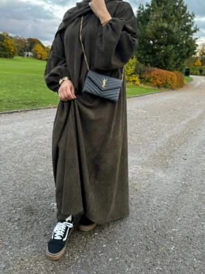 Corduroy Abaya OLIVE GREEN
