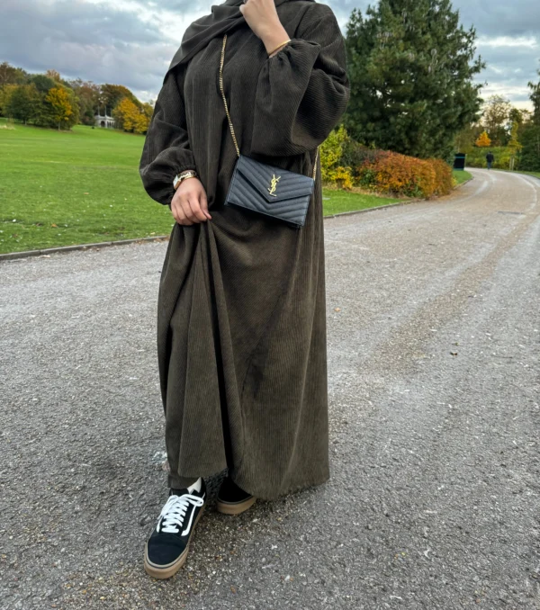 Corduroy Abaya OLIVE GREEN