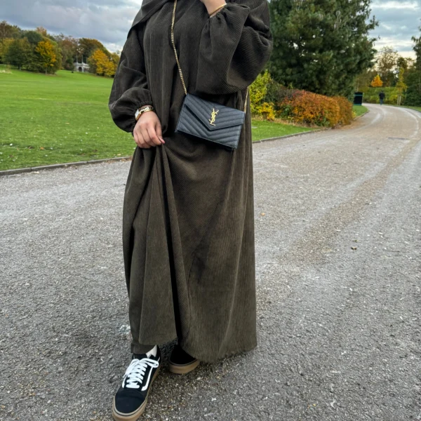 Corduroy Abaya OLIVE GREEN