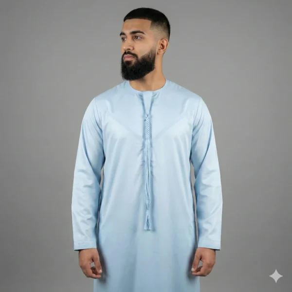 Mens Emirati Tassel Thobe Shiny