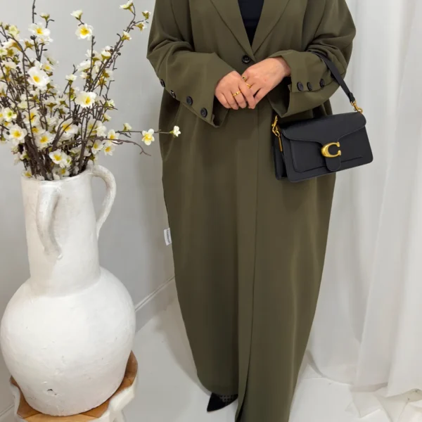 Aaliyah Blazer Abaya | Deep Olive Green