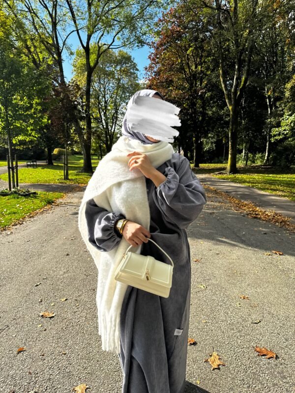 Corduroy Abaya | GREY