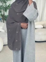 Motifé Closed Abaya - Grey