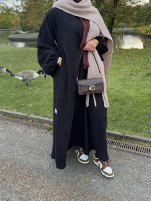 Corduroy Abaya | BLACK
