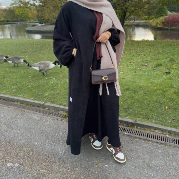 Corduroy Abaya | BLACK