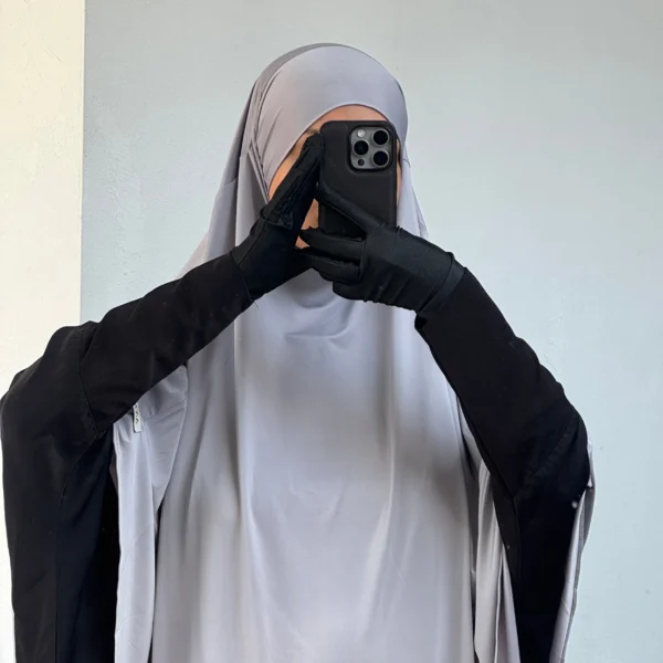 Liquid Jersey Khimar – Grey (Long)