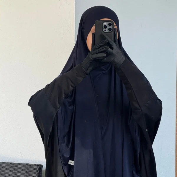 Liquid Jersey Khimar – Navy Blue (Long)