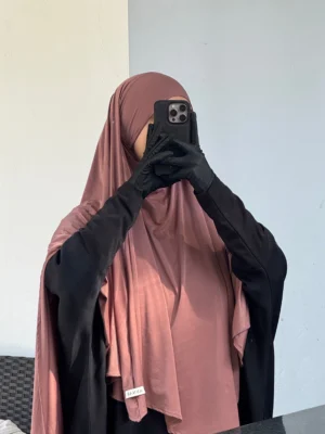 Liquid Jersey Khimar – Rose Taupe (Short)