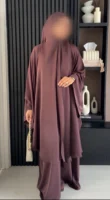 Premium Open Side Khimar with Matching Half Niqab | Burgundy