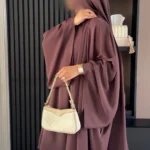 Premium Open Side Khimar with Matching Half Niqab | Burgundy