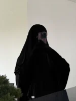 Liquid Jersey Khimar – Ink Black (Short)