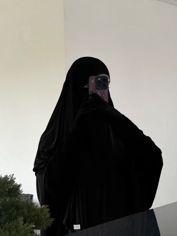 Liquid Jersey Khimar – Ink Black (Short)