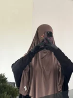 Liquid Jersey Khimar – Mocha Brown (Long)