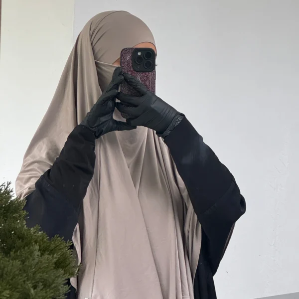 Liquid Jersey Khimar – Taupe Brown (Short)