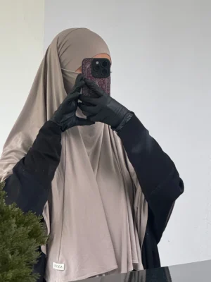 Liquid Jersey Khimar – Taupe Brown (Short)