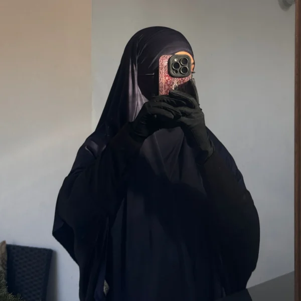 Liquid Jersey Khimar – Navy Blue (Long)