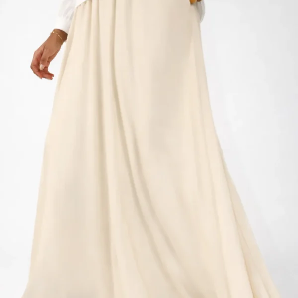 Beige Linen Maxi Skirt