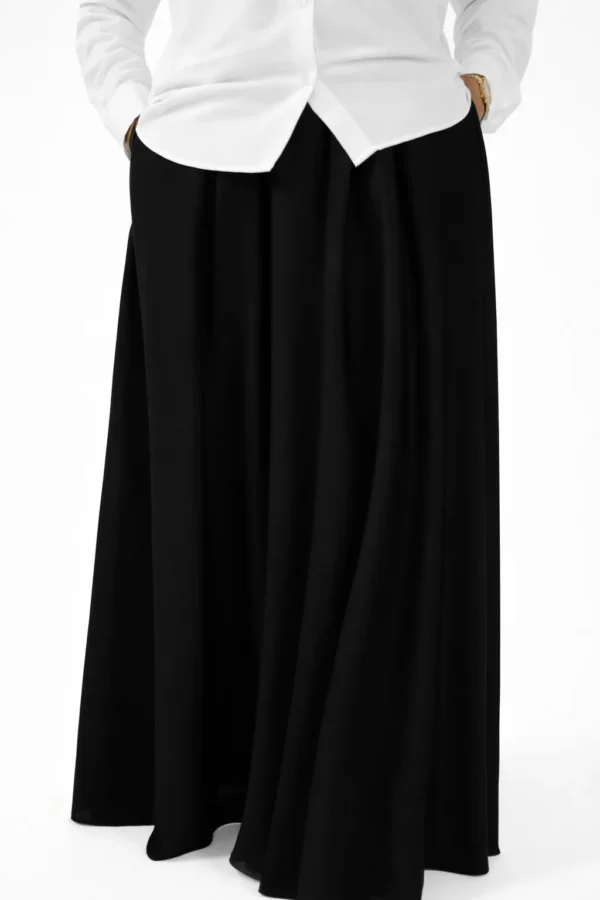 Black Linen Maxi Skirt