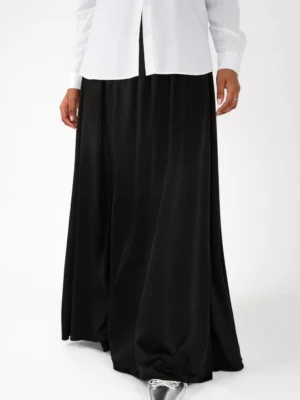 Black Satin Maxi Skirt