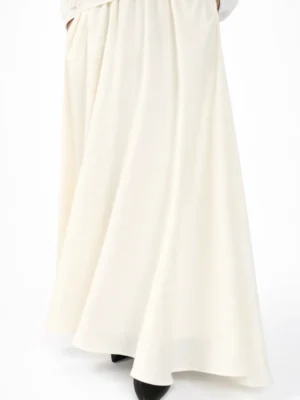 Ivory Satin Maxi Skirt