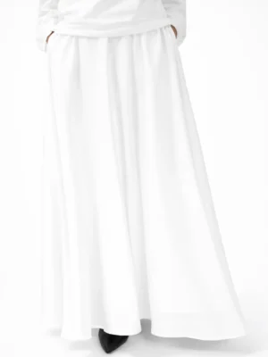 White Satin Maxi Skirt
