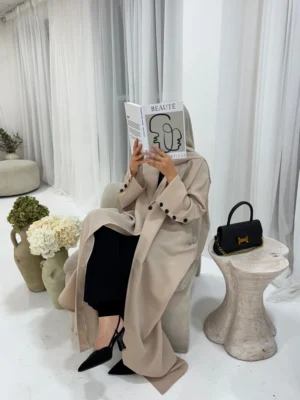 Aaliyah Blazer Abaya | Light Beige