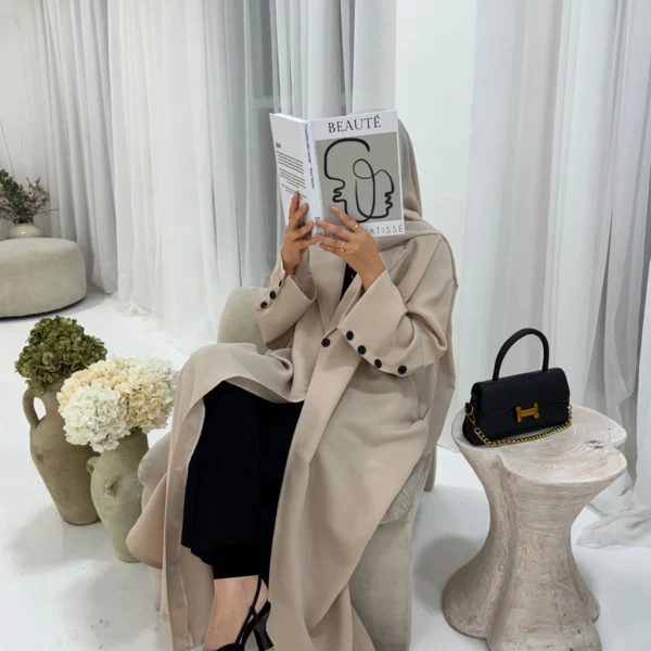 Aaliyah Blazer Abaya | Light Beige