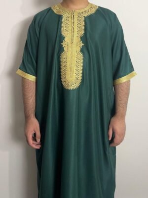 Othman Moroccan Green & Gold Thobe