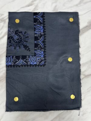 Yemeni Shemagh Keffiyah Grey, Blue & Brown