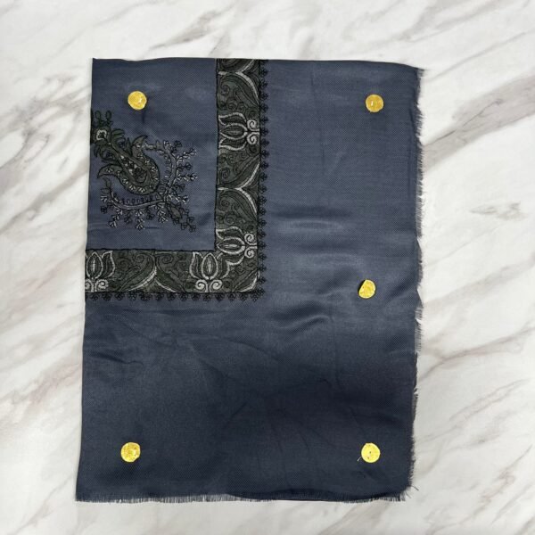 Yemeni Shemagh Keffiyah Grey, Blue & Brown