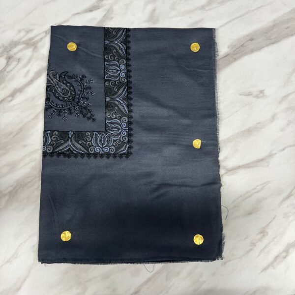 Yemeni Shemagh Keffiyah Grey, Blue & Brown