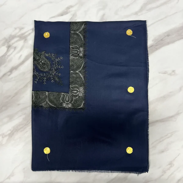 Yemeni Shemagh Keffiyah Grey, Blue & Brown