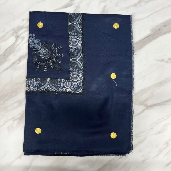 Yemeni Shemagh Keffiyah Grey, Blue & Brown