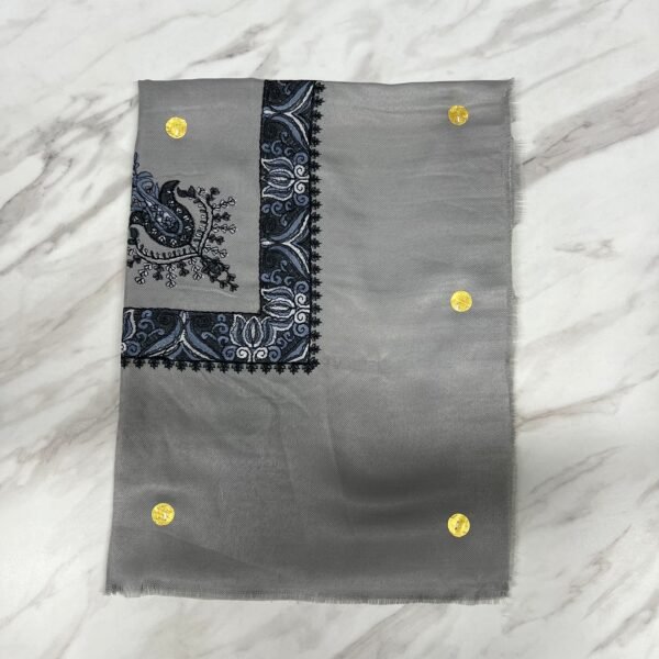 Yemeni Shemagh Keffiyah Grey, Blue & Brown