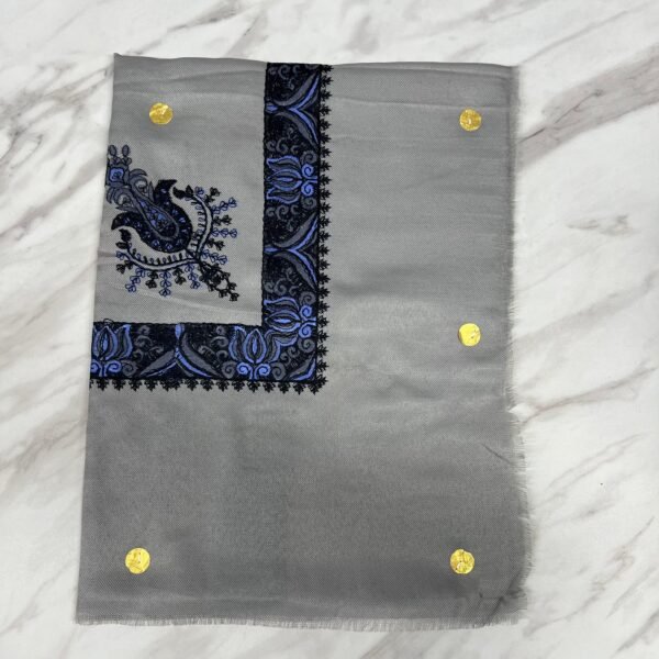 Yemeni Shemagh Keffiyah Grey, Blue & Brown