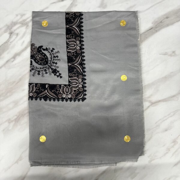 Yemeni Shemagh Keffiyah Grey, Blue & Brown