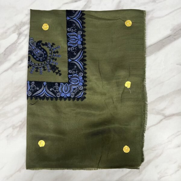 Yemeni Shemagh Keffiyah Grey, Blue & Brown