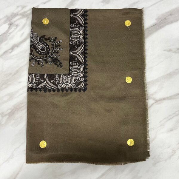 Yemeni Shemagh Keffiyah Grey, Blue & Brown