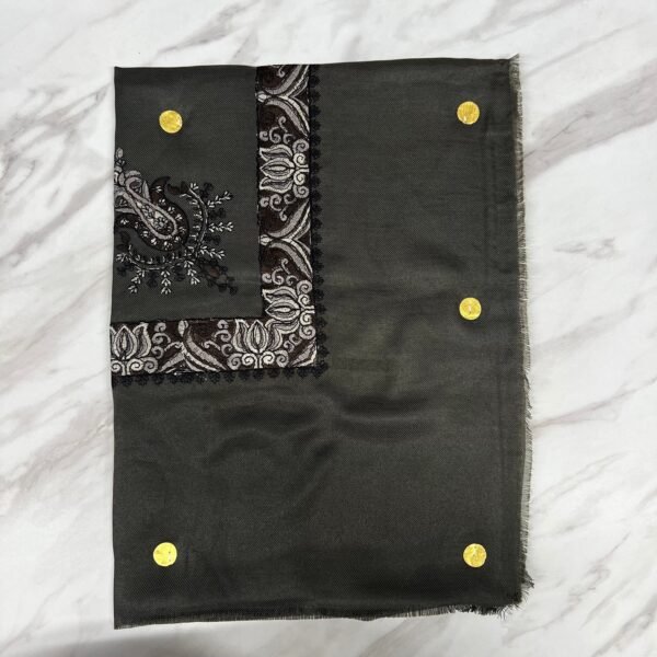 Yemeni Shemagh Keffiyah Grey, Blue & Brown