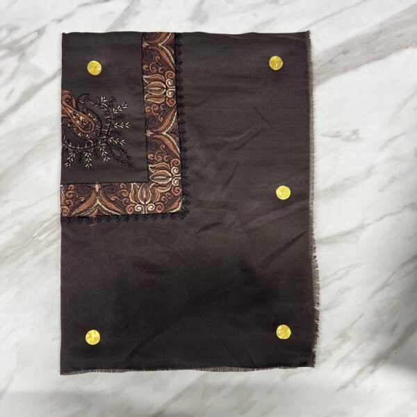 Yemeni Shemagh Keffiyah Grey, Blue & Brown