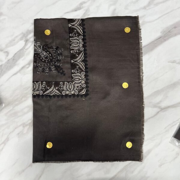 Yemeni Shemagh Keffiyah Grey, Blue & Brown