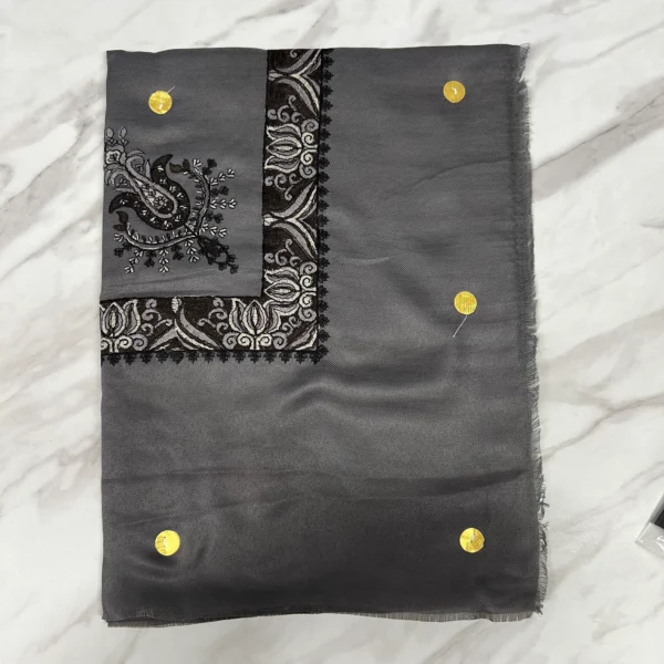 Yemeni Shemagh Keffiyah Grey, Blue & Brown