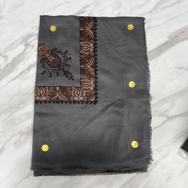 Yemeni Shemagh Keffiyah Grey, Blue & Brown