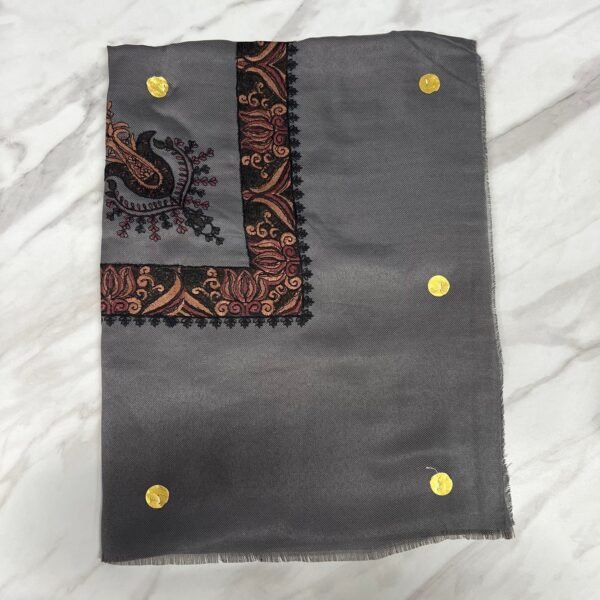 Yemeni Shemagh Keffiyah Grey, Blue & Brown