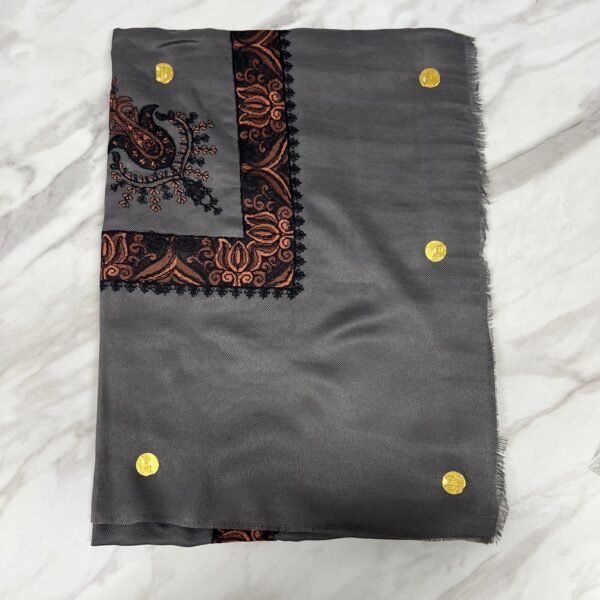 Yemeni Shemagh Keffiyah Grey, Blue & Brown