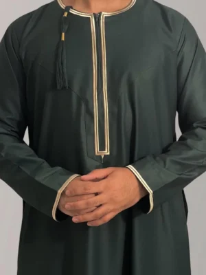Mens Green & Gold- Kumzaar Omani Thobe