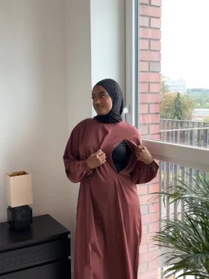Side-Zip Nursing Abaya – Elegant Essentials Collection