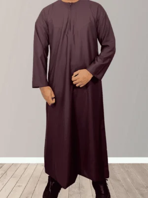 Maroon Basic Omani Style Thobe