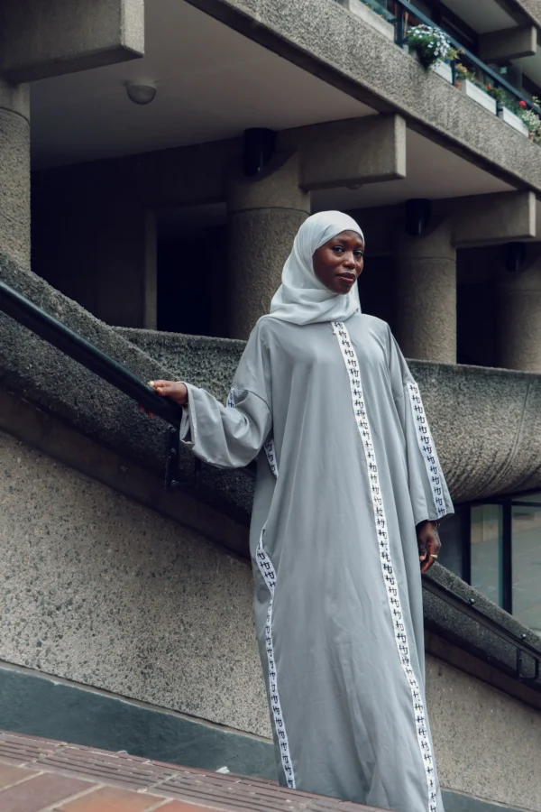 Grey Taped Abaya