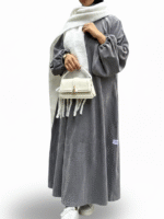 Corduroy Abaya | GREY